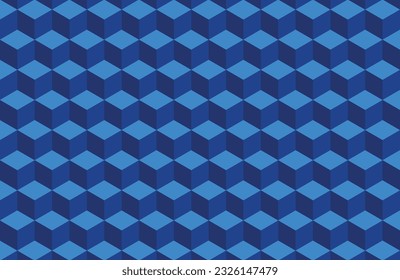 Geometric Patterns 3d cubs blue