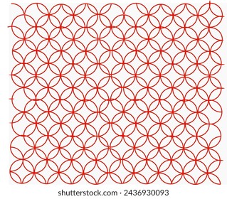 patrones geométricos, círculos abstractos y patrones de estrellas en el interior con fondo rojo y blanco