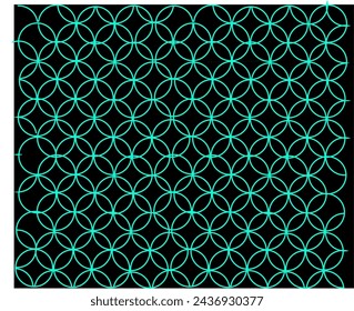 geometric patterns, abstract circles and star patterns on the inside with blue and black background