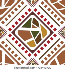Geometric patterns and brown color