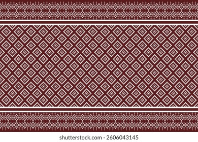 Geometric Patterns in Brown Shades, Traditional Cross Stitch and Pixel Art Style, Decorative Textile Background for Fabric,Cloth,Dress,Carpet, Wallpaper,sarong,saree,batik,and Digital Design