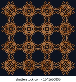 Geometric patterns in the form of ornamental circles like flowers. Vector seamless pattern.