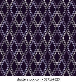 Geometric patterns formed from rhombus.Template for embroidery,Ceramic tiles and textile elements of interior design.Vector seamless illustration. 