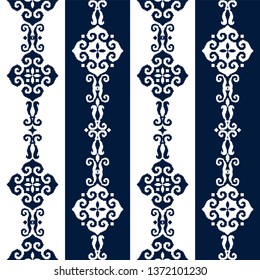 Geometric patterns formed from squares.Template for embroidery, decoration cards, wrappers, business cards, gift tags, labels, and textile elements of interior design.Vector seamless illustration.