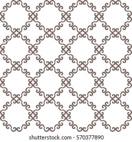 Geometric patterns formed from squares.Template for embroidery and elements of interior design in the style of Art Deco. Seamless vector set brown color on a white background