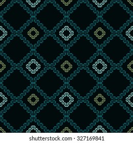 Geometric patterns formed from squares.Template for embroidery,Ceramic tiles and textile elements of interior design.Vector seamless illustration. 