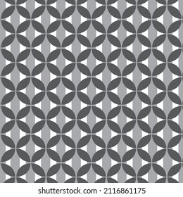Patrones geométricos en color gris sobre fondo rayado gris, vector