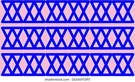 Geometric patterns including pink and blue diamonds