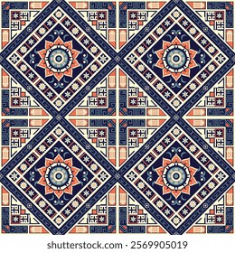 The geometric patterns of indigenous people beautifully used in tiles, wood, fabric, designs, and curtains