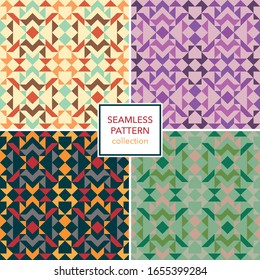 Geometric patterns inspired by Indian tribal ornaments. The colourful triangles are repeated to create this beautiful ethnic motif evocative of Native American designs.