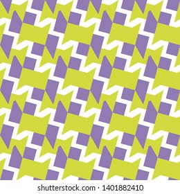 Geometric patterns light green and lilac one artboard. Seamless pattern.