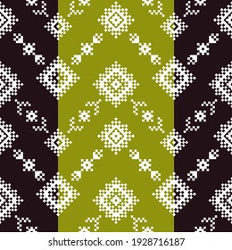 Geometric patterns of modern stylish texture. Borders in the form of a pixel ornament for embroidery, ceramic tiles and textile interior design elements. Seamless illustration
