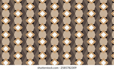 geometric patterns with a neutral, earthy color scheme. The main elements are a series of diamond shapes that are repeated throughout the image.