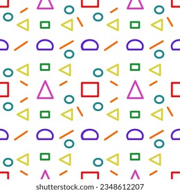 Geometric patterns on white background for wallpaper, fabric, clothing,backdrop,texture, wrapping paper, notebook cover ,curtain,pillow case and stationary.