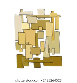 Geometric Patterns: A Play of Squares and Rectangles in beige tones