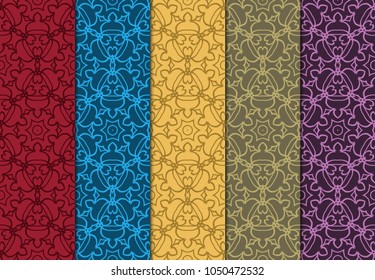Geometric Patterns. Seamless Monochrome Colors Linear set Background. Line Art. For Fashion Background, Wallpaper, Home Decor, Interior Design. Vector illustration