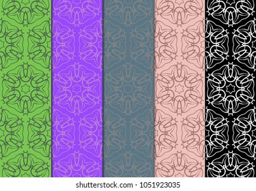 Geometric Patterns. Seamless Monochrome Colors Linear set Background. Line Art. For Fashion Background, Wallpaper, Home Decor, Interior Design. Vector illustration