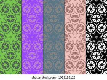 Geometric Patterns. Seamless Monochrome Colors Linear set Background. Line Art. For Fashion Background, Wallpaper, Home Decor, Interior Design. Vector illustration