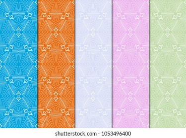 Geometric Patterns. Seamless Monochrome Colors Linear set Background. Line Art. For Fashion Background, Wallpaper, Home Decor, Interior Design. Vector illustration