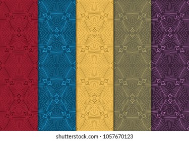 Geometric Patterns. Seamless Monochrome Colors Linear set Background. Line Art. For Fashion Background, Wallpaper, Home Decor, Interior Design. Vector illustration