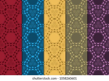 Geometric Patterns. Seamless Monochrome Colors Linear set Background. Line Art. For Fashion Background, Wallpaper, Home Decor, Interior Design. Vector illustration