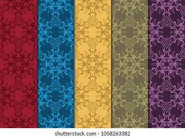 Geometric Patterns. Seamless Monochrome Colors Linear set Background. Line Art. For Fashion Background, Wallpaper, Home Decor, Interior Design. Vector illustration