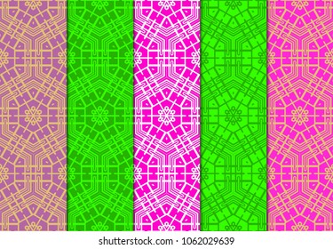 Geometric Patterns. Seamless Monochrome Colors Linear set Background. Line Art. For Fashion Background, Wallpaper, Home Decor, Interior Design. Vector illustration for design ornaments.