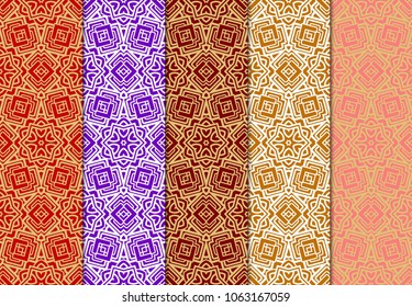 Geometric Patterns. Seamless Monochrome Colors Linear set Background. Line Art. For Fashion Background, Wallpaper, Home Decor, Interior Design. Vector illustration for design ornaments.