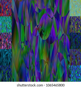 Geometric Patterns Set from 11 seamless background . Tile set with seamless pattern. Colorful backdrop for fabric print, furniture, wallpaper, fashionable textile. Circle design elements