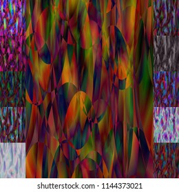 Geometric Patterns Set from 11 seamless background . Tile set with seamless pattern. Colorful backdrop for fabric print, furniture, wallpaper, fashionable textile. Circle design elements