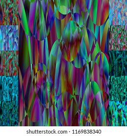 Geometric Patterns Set from 11 seamless background . Tile set with seamless pattern. Colorful backdrop for fabric print, furniture, wallpaper, fashionable textile. Circle design elements