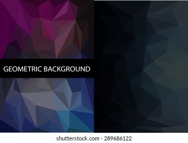 Geometric patterns set. Colorful abstract  backgrounds.