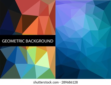Geometric patterns set. Colorful abstract  backgrounds.