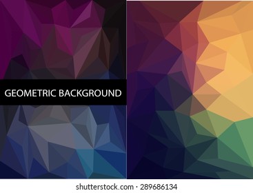 Geometric patterns set. Colorful abstract  backgrounds.