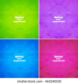 Geometric patterns set. Colorful abstract  backgrounds. Vector illustration.