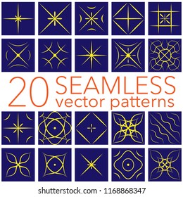 Geometric patterns set.Seamless background collection.Simple abstract vintage lines,dots,stripes,circles elements art,decor for fabric fashion textile print.Minimal tile style. Vector illustration