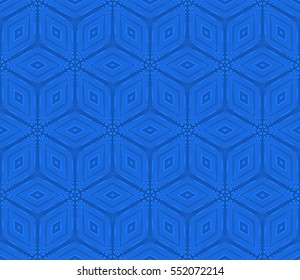 Geometric patterns of the shape cube. seamless ornament. Vector illustration. For wallpaper design, prints, interior decoration. black, blue color
