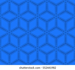 Geometric patterns of the shape cube. seamless ornament. Vector illustration. For wallpaper design, prints, interior decoration. black, blue color