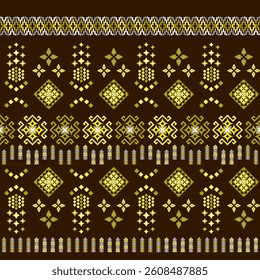 Geometric patterns for Thai silk weaving or decorative wallpaper or background