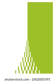 Geometric patterns: a two tone of a green pyramid pattern 