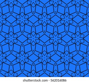 geometric patterns. Vector illustration. texture for interior design, wallpaper, print, fabric, decor. blue, black color