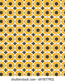  geometric patterns, yellow ornaments, illustrations
