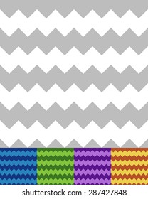 Geometric pattern(s) with zigzag lines. Seamlessly repeatable. Simple chevron backgrounds. Vector.