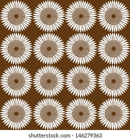 Geometric pattern.Seamless background with flowers.