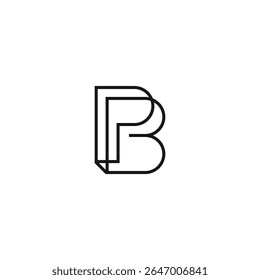 Geometric PB Monogram Logo, Minimal Modern Lettermark in Black.
