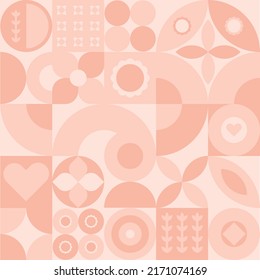 Geometric peach and grey color pattern with diiferemt shapes for background, textile, fabric