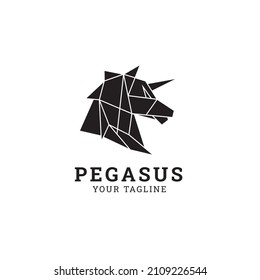 Geometric Pegasus Horse Logo Design Template