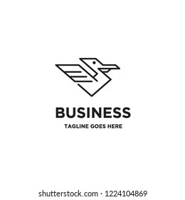 geometric pelican logo icon vector