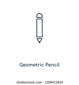 Geometric Pencil concept line icon. Linear Geometric Pencil concept outline symbol design. This simple element illustration can be used for web and mobile UI/UX.