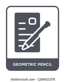 geometric pencil icon vector on white background., geometric pencil simple element illustration